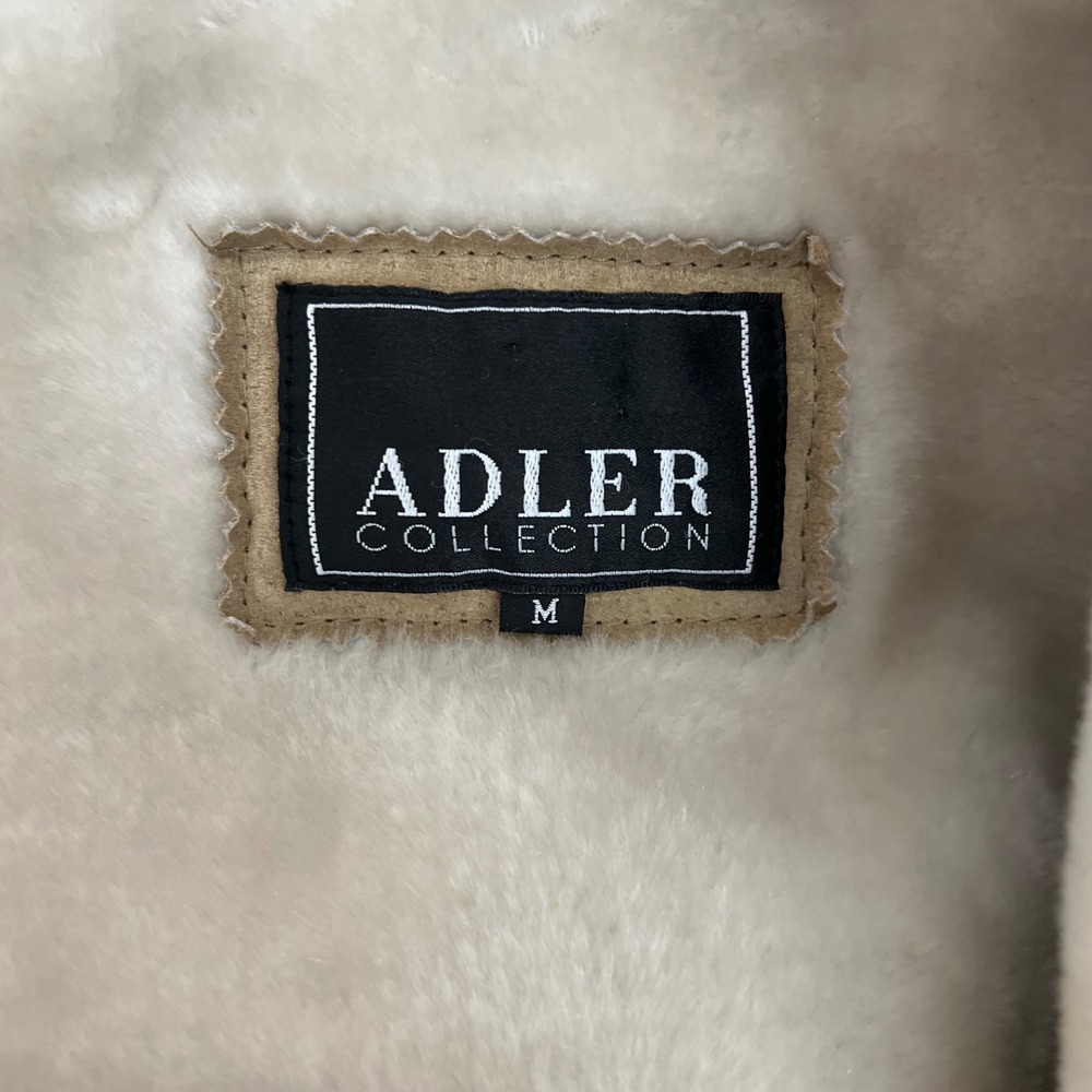 Adler‎ Collection Suede Sherpa Lined Hooded Jacket Coat Size M Full Zip - Picture 10 of 14